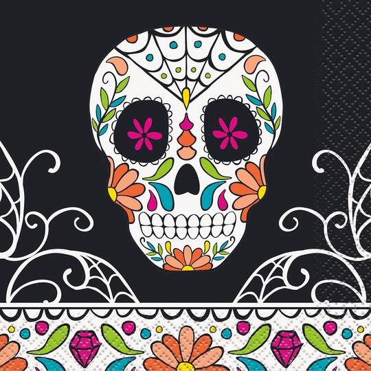 Skull Day of the Dead Halloween Beverage Napkins, 48ct By Unique | Michaels®